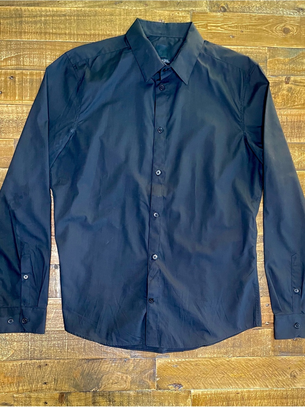 Men’s H&M Black Dress Shirt Long Sleeve Button Up Slim Fit Men’s Large